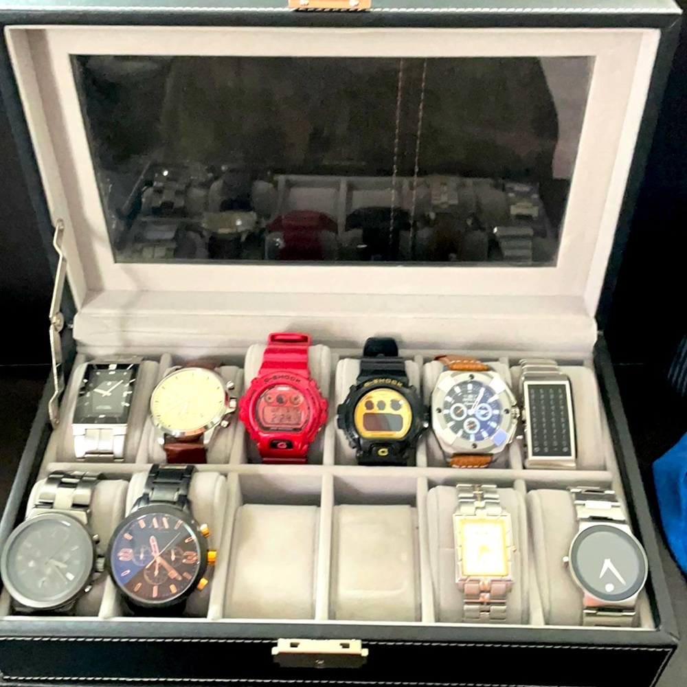 10 watches and watch case.